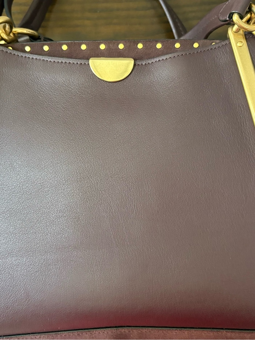 Coach Dreamer 36 with Border Rivets Oxblood Leather Satchel (charms not include) - Picture 6 of 11